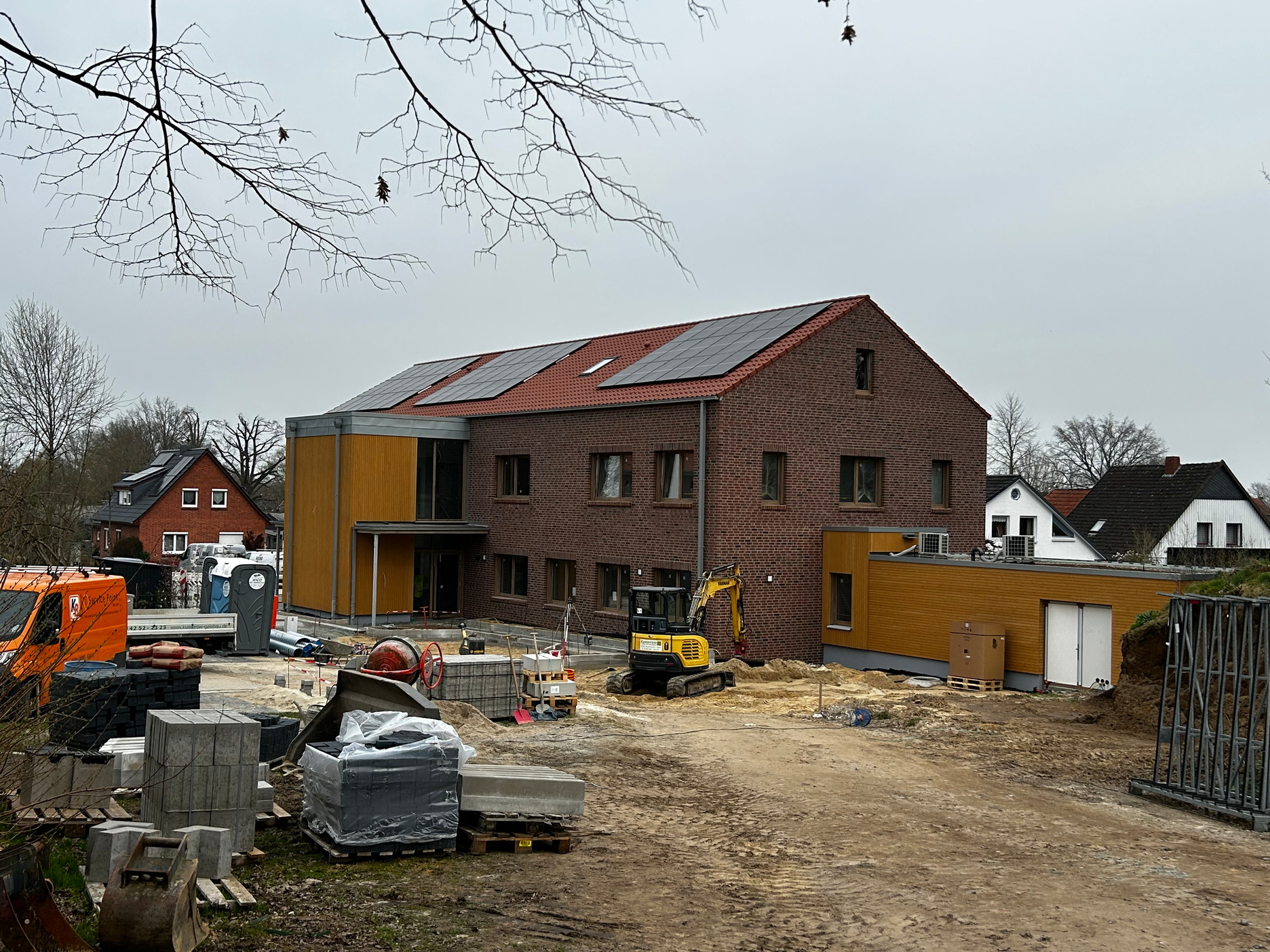 Baufortschritt eines Gebäudes